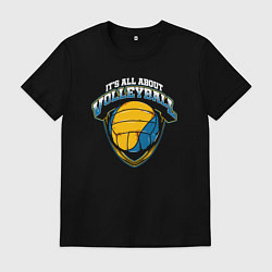 Футболка хлопковая мужская Это всё волейбол, цвет: черный