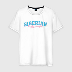 Футболка хлопковая мужская Siberian endless freedom, цвет: белый