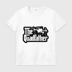 Футболка хлопковая мужская Батя дронов и квадрокоптеров, цвет: белый