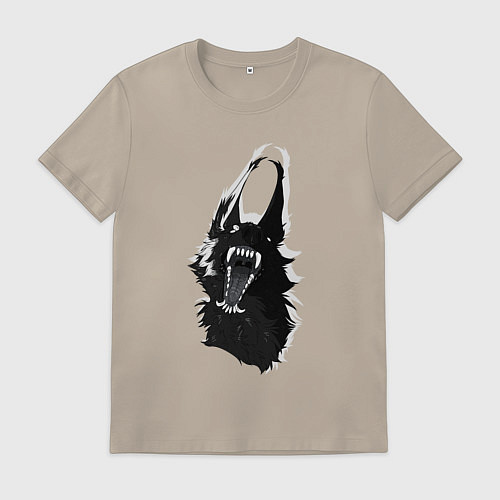 Мужская футболка Оборотень рык / Миндальный – фото 1