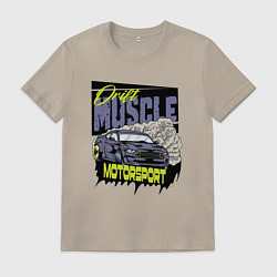 Футболка хлопковая мужская Drift muscle, цвет: миндальный