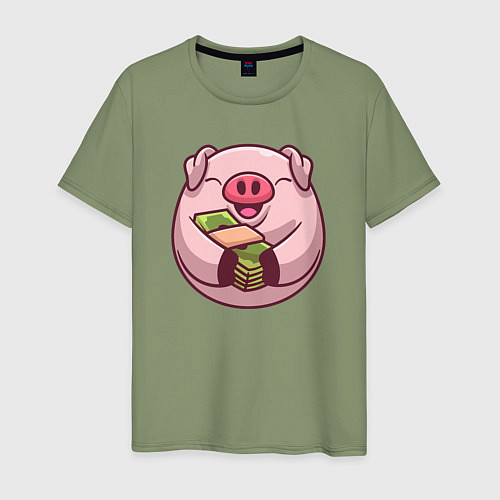 Мужская футболка Свинка с долларами / Авокадо – фото 1