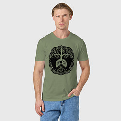 Футболка хлопковая мужская Древо с легкими, цвет: авокадо — фото 2