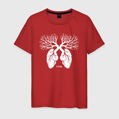 Мужская футболка Ветвистые легкие / Красный – фото 1