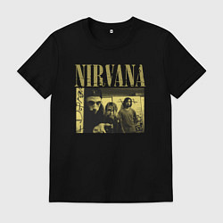Футболка хлопковая мужская Nirvana foto band, цвет: черный