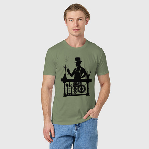Мужская футболка Бармен стимпанк / Авокадо – фото 3