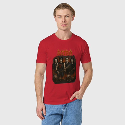 Мужская футболка Astro в стиле хэви метал / Красный – фото 3