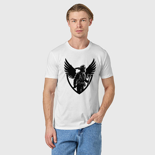 Мужская футболка Огненный страж с крыльями / Белый – фото 3