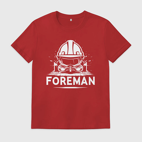 Мужская футболка Прораб каска маска и очки / Красный – фото 1