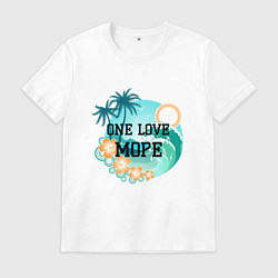 Футболка хлопковая мужская One love море, цвет: белый