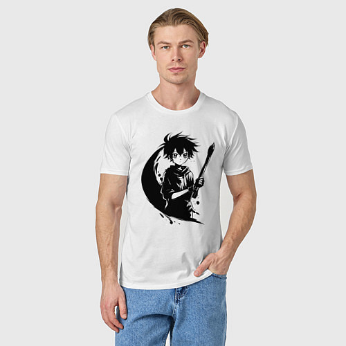 Мужская футболка Художник с кистью аниме / Белый – фото 3