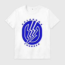 Футболка хлопковая мужская Oklahoma Thunder basket, цвет: белый