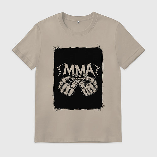 Мужская футболка Сила кулаков ММА / Миндальный – фото 1
