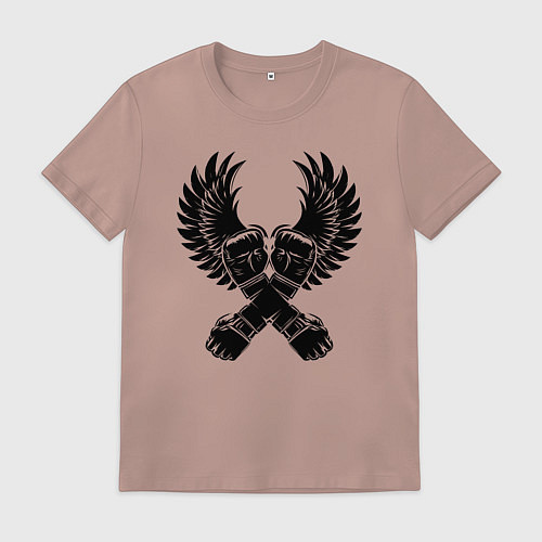Мужская футболка ММА кулаки / Пыльно-розовый – фото 1