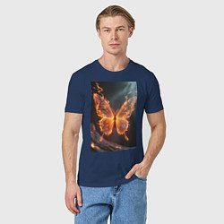 Футболка хлопковая мужская Огненная бабочка, цвет: тёмно-синий — фото 2