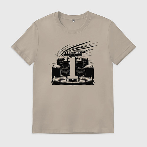 Мужская футболка Гоночный болид F1 / Миндальный – фото 1