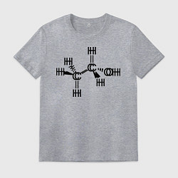 Футболка хлопковая мужская Химическая формула спирт, цвет: меланж