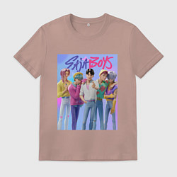 Футболка хлопковая мужская Saja Boys, Кейпоп-охотницы на демонов, цвет: пыльно-розовый