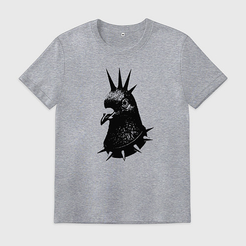 Мужская футболка Панк голубь / Меланж – фото 1