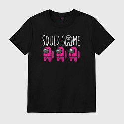 Футболка хлопковая мужская Among us squid game, цвет: черный