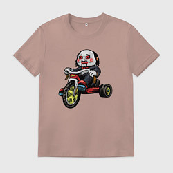 Футболка хлопковая мужская Пила на велосипеде, цвет: пыльно-розовый