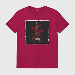 Футболка хлопковая мужская Рок навсегда, цвет: маджента