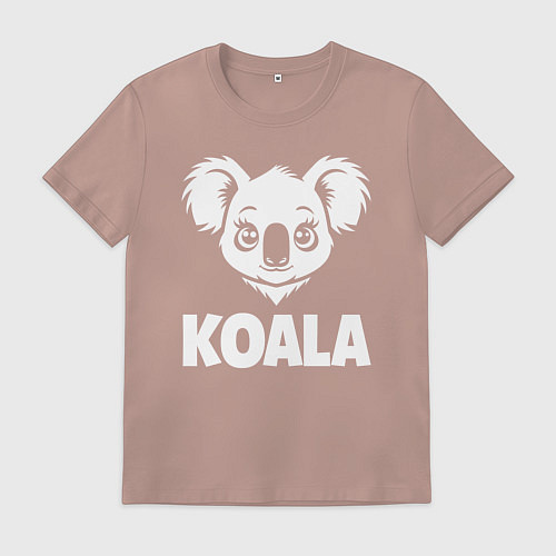 Мужская футболка Коала с большими глазами / Пыльно-розовый – фото 1