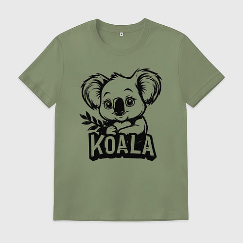 Мужская футболка Коала с листьями / Авокадо – фото 1