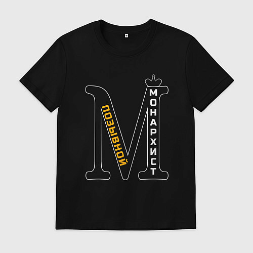 Мужская футболка Позывной монархист монограмма / Черный – фото 1