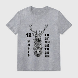 Футболка хлопковая мужская Двенадцать ульев, цвет: меланж