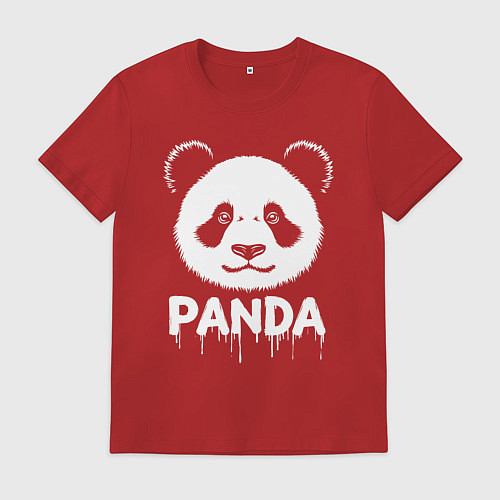 Мужская футболка Панда белой краской / Красный – фото 1