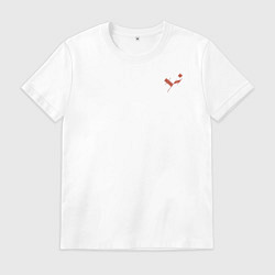 Футболка хлопковая мужская Три буквы: красные, цвет: белый