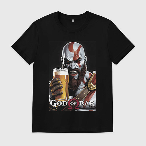 Мужская футболка Kratos - god of bar / Черный – фото 1