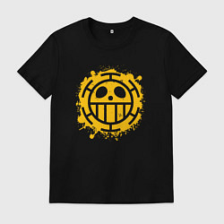 Футболка хлопковая мужская Пираты сердца - веселый роджер, цвет: черный