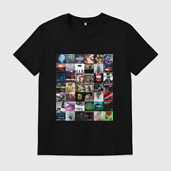 Футболка хлопковая мужская Linkin Park - обложки, цвет: черный