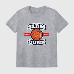 Футболка хлопковая мужская Cлэм данк, цвет: меланж