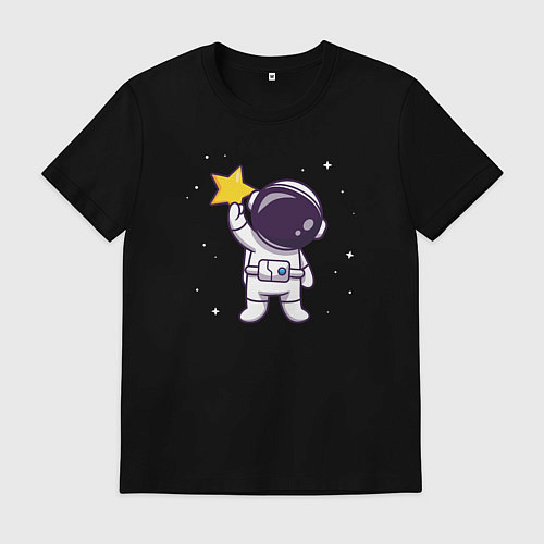 Мужская футболка Звёздный астронавт / Черный – фото 1