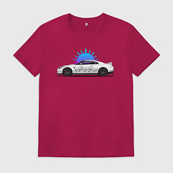 Футболка хлопковая мужская Nissan GTR - Godzilla, цвет: маджента