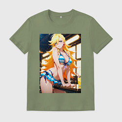 Футболка хлопковая мужская Sexy Труська развлекается, цвет: авокадо