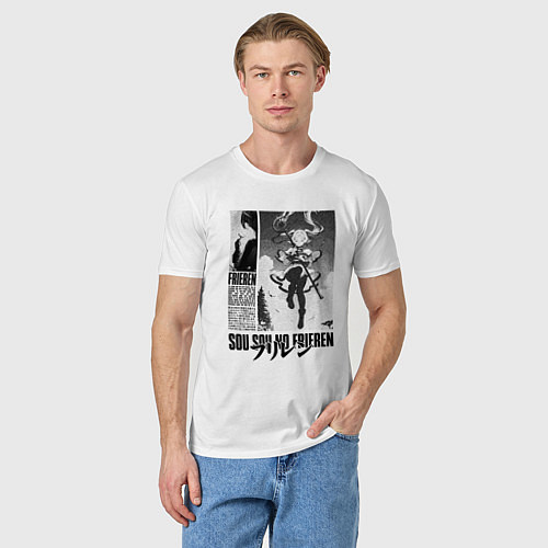 Мужская футболка Sou sou no frieren - poster / Белый – фото 3