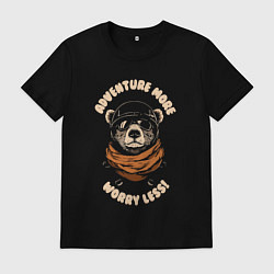 Футболка хлопковая мужская Adventure mode, цвет: черный