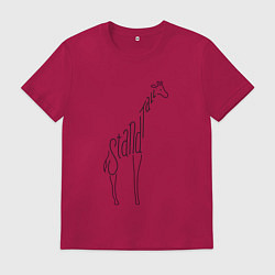 Футболка хлопковая мужская Оставайся высоким, цвет: маджента