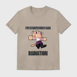 Футболка хлопковая мужская Neco Arc - I contaminated with Radiation - English, цвет: миндальный