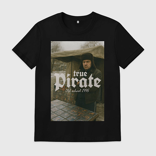 Мужская футболка Настоящий пират из 90-х / Черный – фото 1