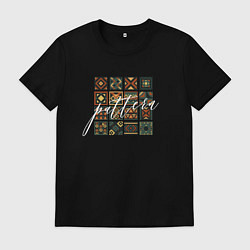 Футболка хлопковая мужская Abstract pattern, цвет: черный