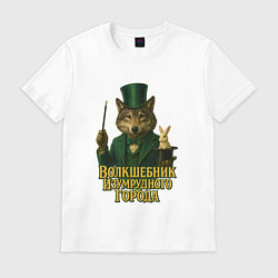 Футболка хлопковая мужская Волшебник Изумрудного города, цвет: белый