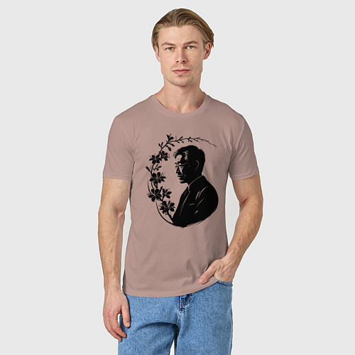 Мужская футболка Мастер волшебных цветов Миядзаки / Пыльно-розовый – фото 3