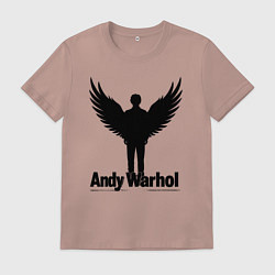 Футболка хлопковая мужская Крылатый Энди Уорхол, цвет: пыльно-розовый