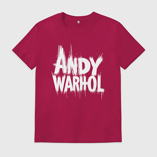 Мужская футболка Энди Уорхол надпись / Маджента – фото 1