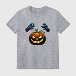 Футболка хлопковая мужская Зловещая лампа Джека, цвет: меланж